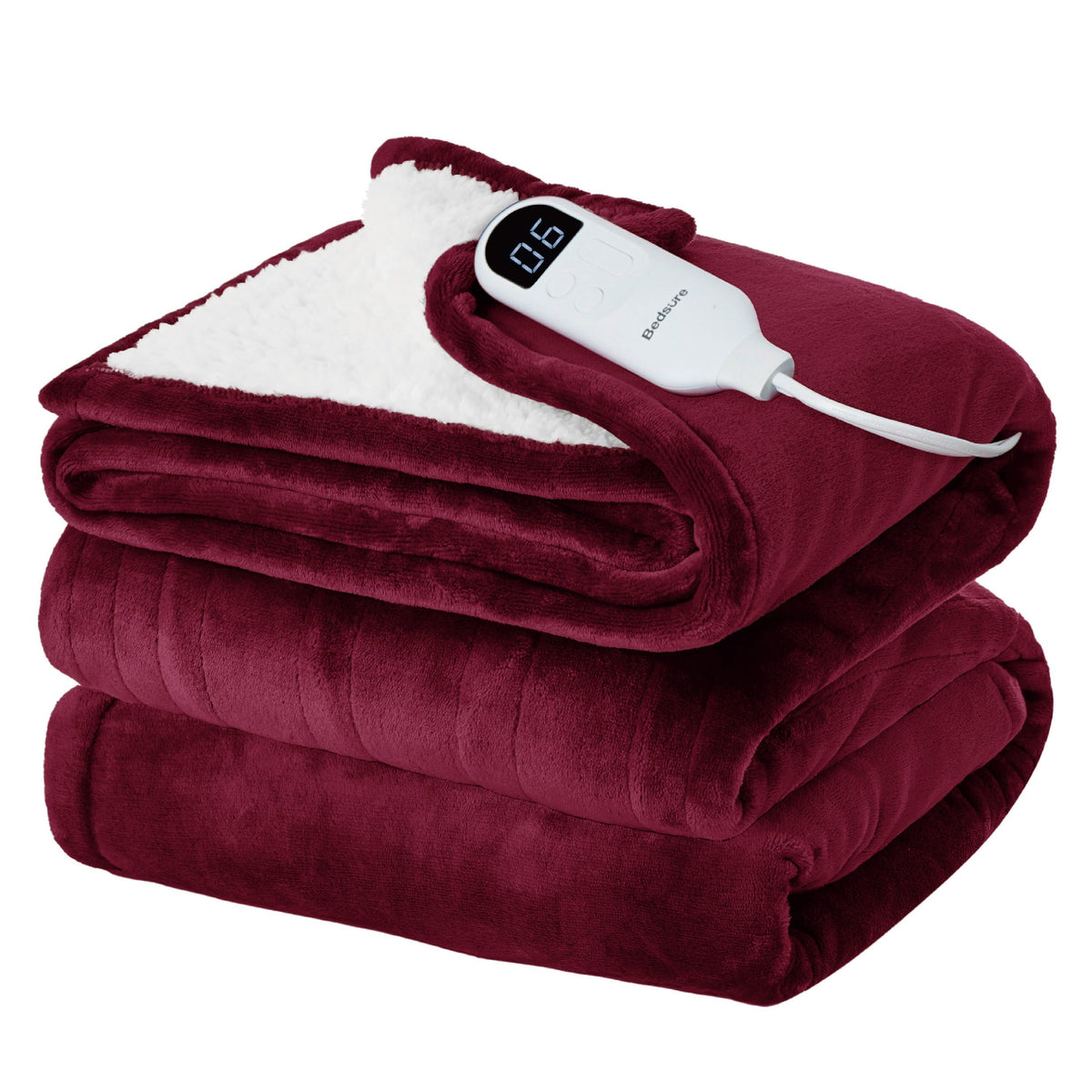 Bedsure Faux Fur Heated Blanket Twin Size, Tie-Dye Electric Blanket, Black