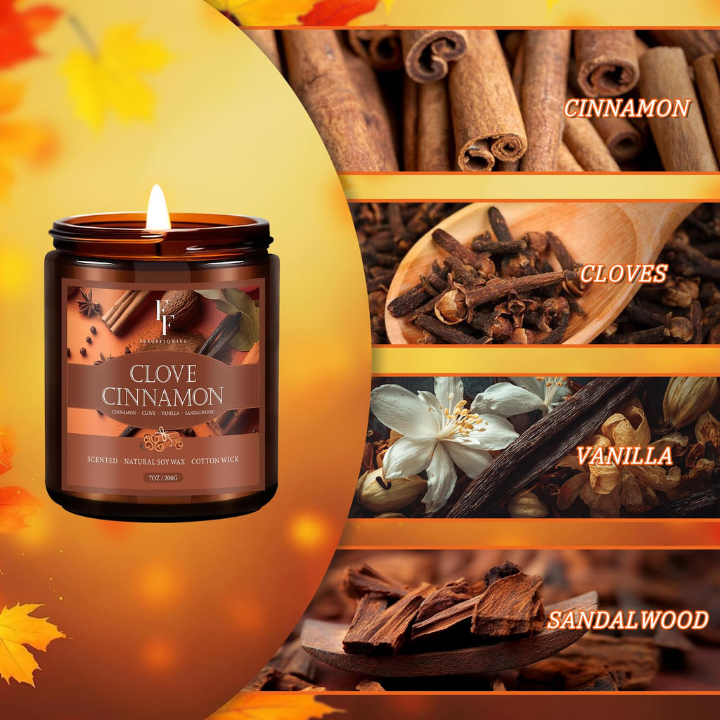 FF FRAGRFLOWING Autumn Candle, 6-Pack Soy Wax Scented Candles