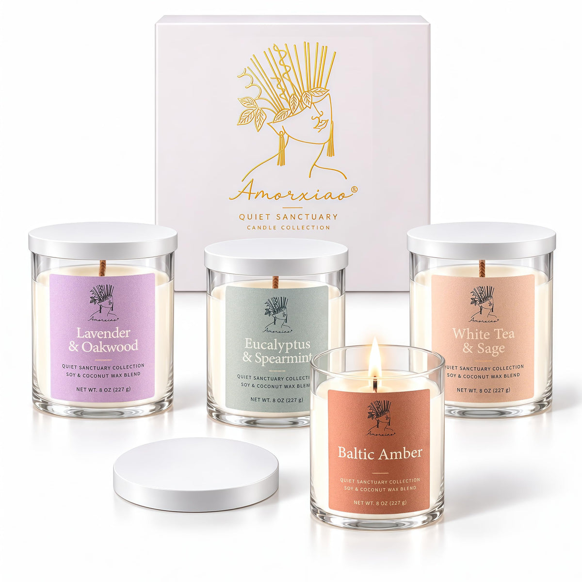 Scented Candles Gift Set, All Occasions Home Spa Gift Box for Relaxation (6 Pack Autumn Glow Collection)