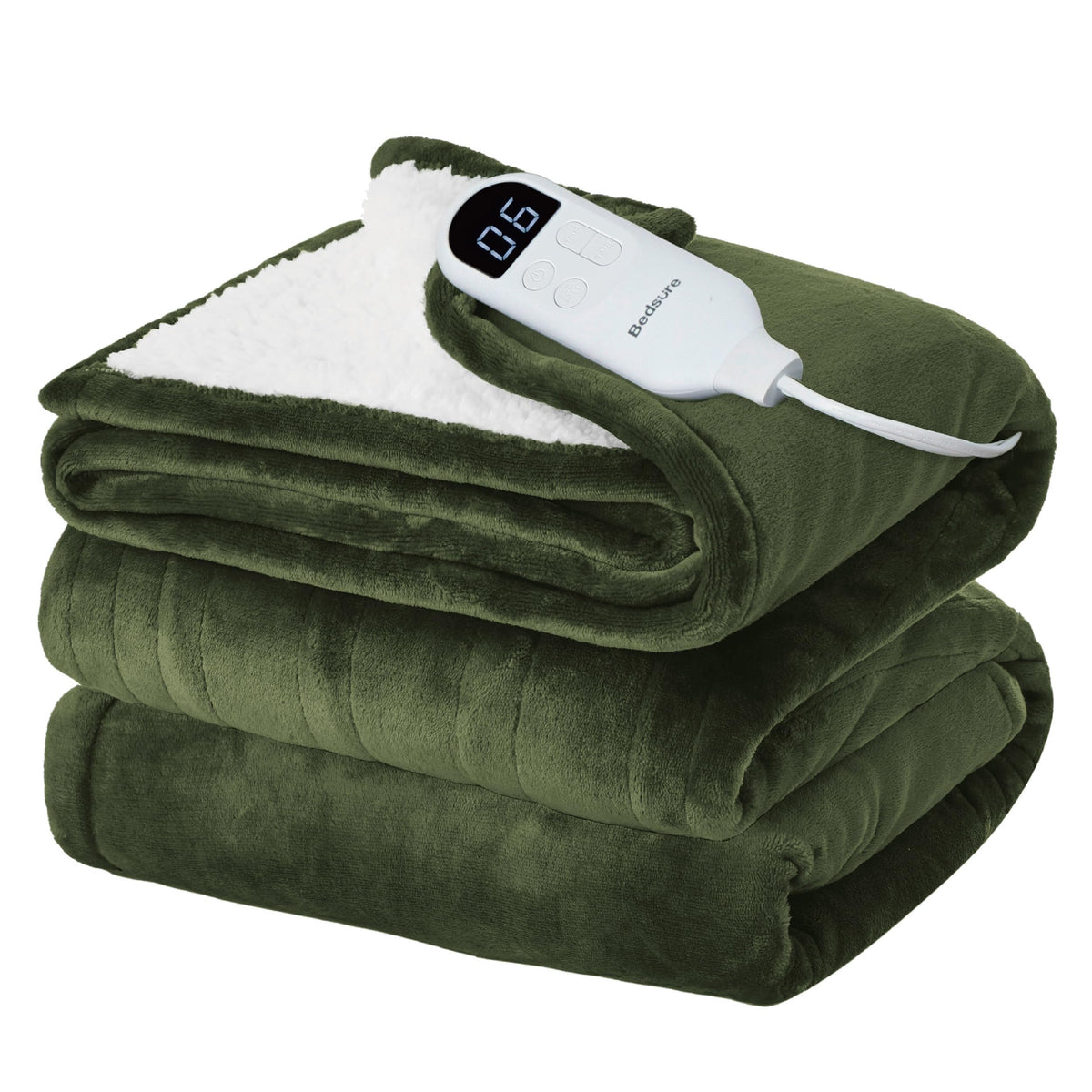 Bedsure Faux Fur Heated Blanket Twin Size, Tie-Dye Electric Blanket, Black