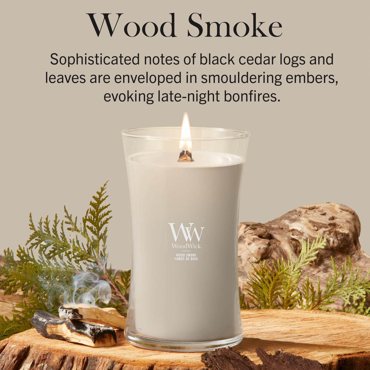 WoodWick Ellipse Scented Candle | Fireside | with Crackling Wick | Burn Time: Up to 50 Hours