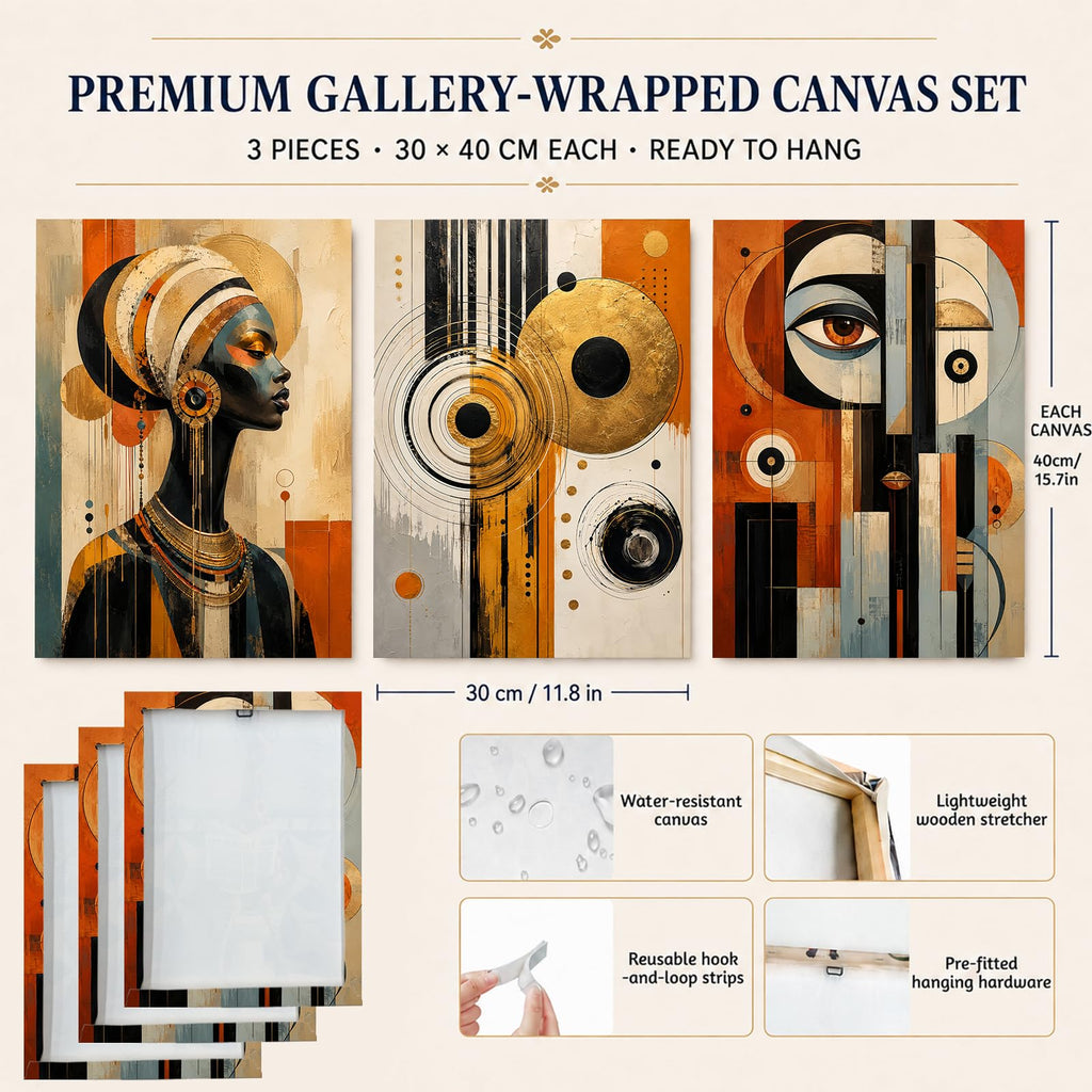 Soft Beige Floral Canvas Prints, Set of 3 Framed 12 x 16 Inch Wall Art