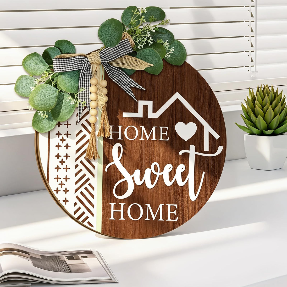 TOARTi Kitchen Hanging Rustic Signs Farmhouse Round Wall Art Home 11.5in