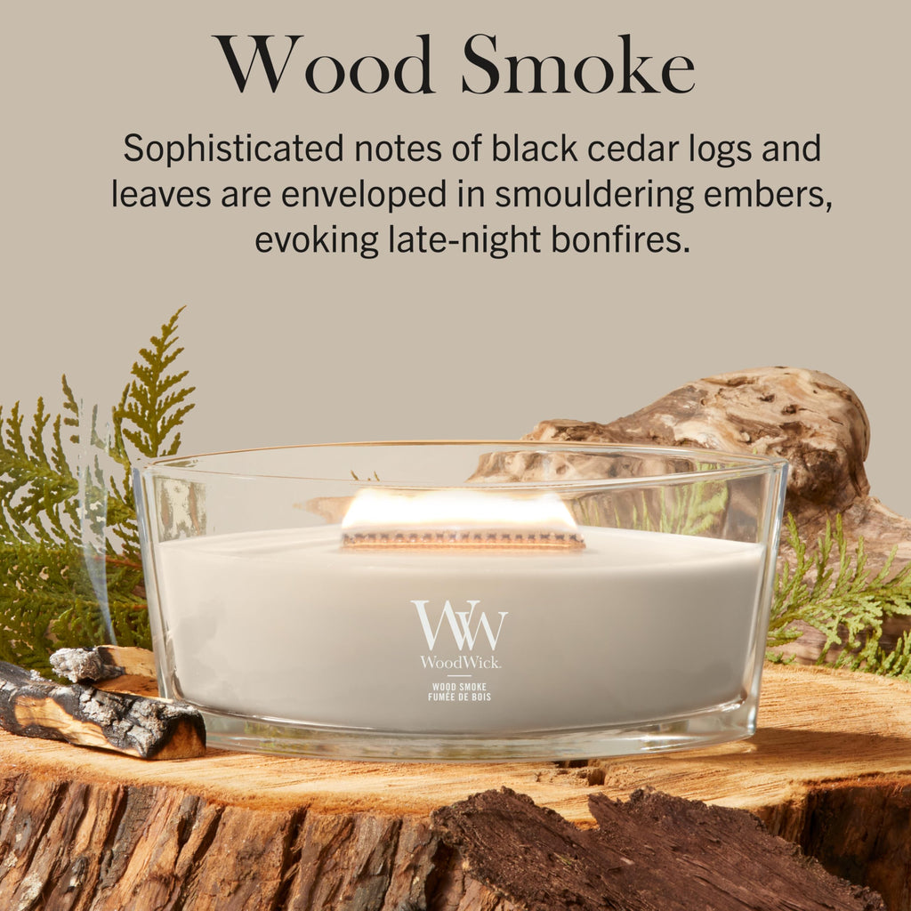 WoodWick Ellipse Scented Candle | Fireside | with Crackling Wick | Burn Time: Up to 50 Hours