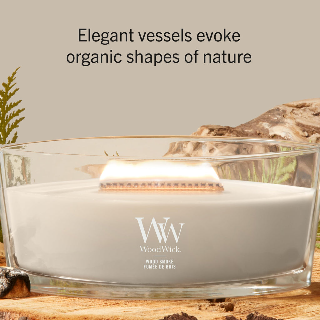 WoodWick Ellipse Scented Candle | Fireside | with Crackling Wick | Burn Time: Up to 50 Hours