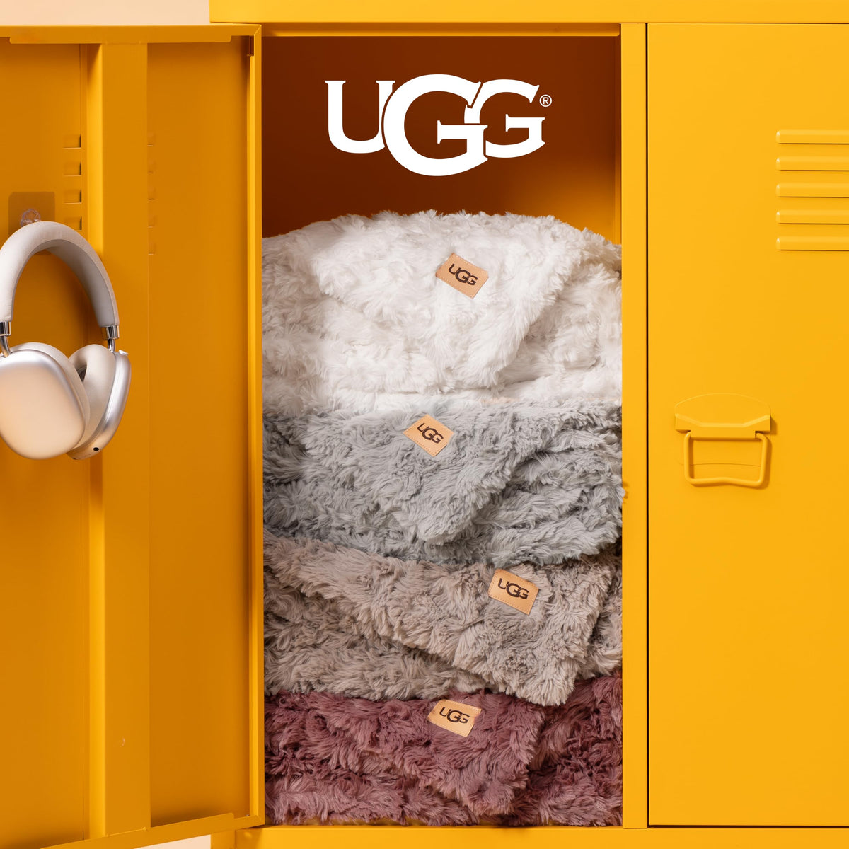 UGG Adalee Throw Blanket for Bed, Faux Fur Blanket, 50" x 70", Brown