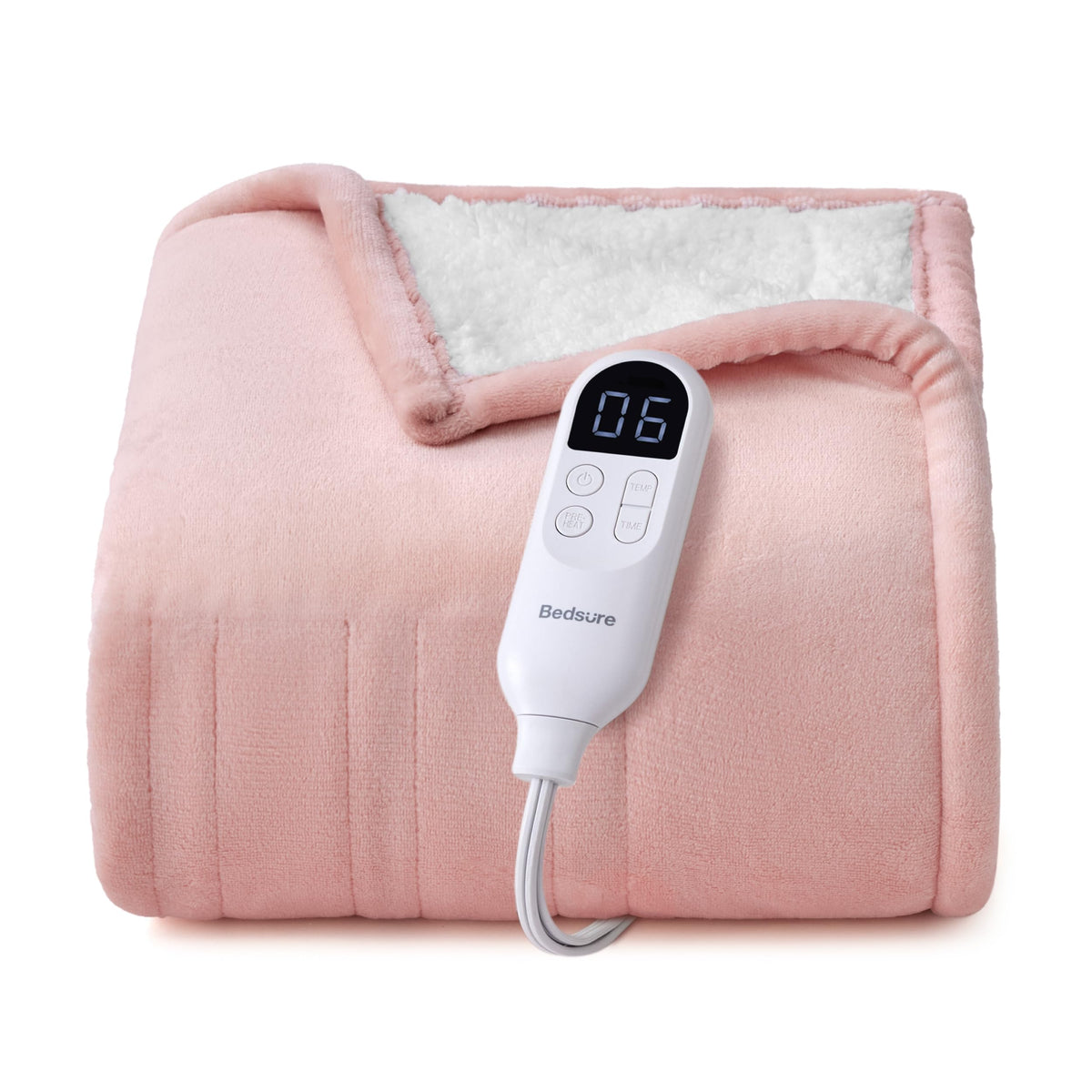 Bedsure Faux Fur Heated Blanket Twin Size, Tie-Dye Electric Blanket, Black