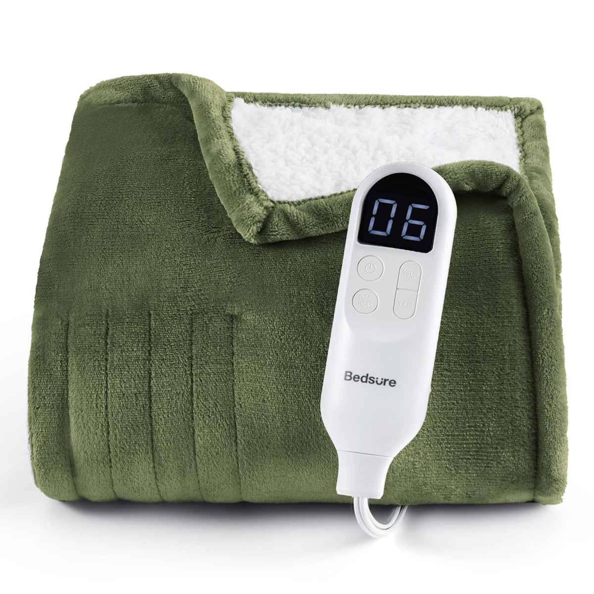 Bedsure Faux Fur Heated Blanket Twin Size, Tie-Dye Electric Blanket, Black