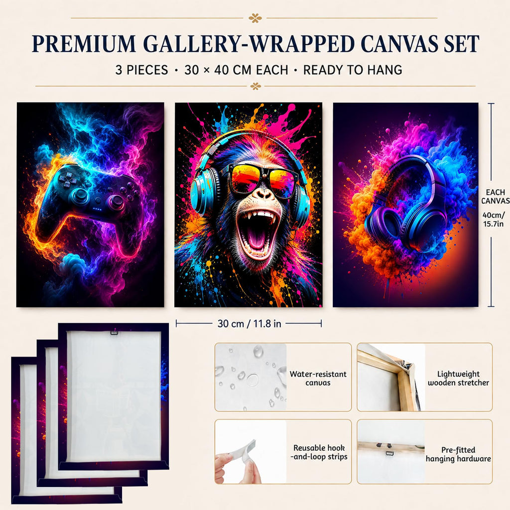 Soft Beige Floral Canvas Prints, Set of 3 Framed 12 x 16 Inch Wall Art
