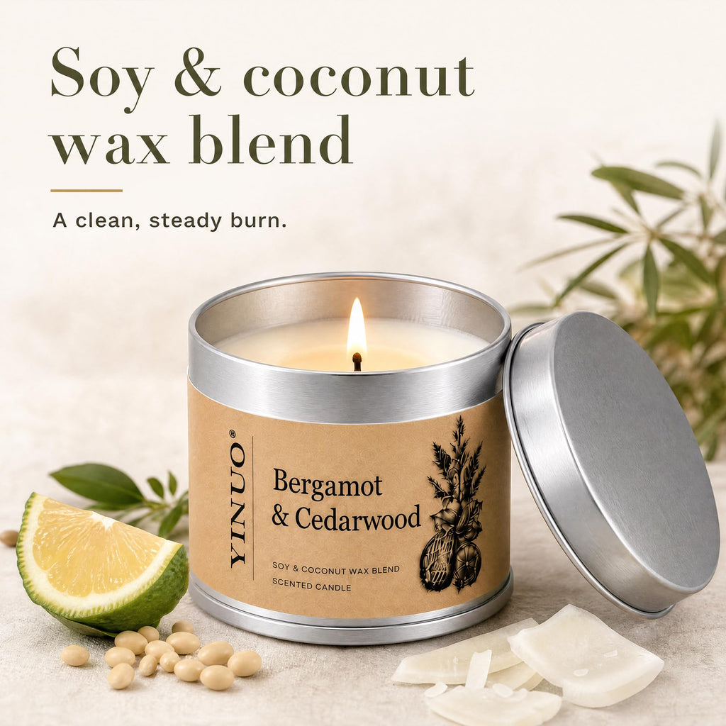 Yinuo Mirror Scented Candles Gift Set for Women, 6x100g Soy Wax, 6 Scents