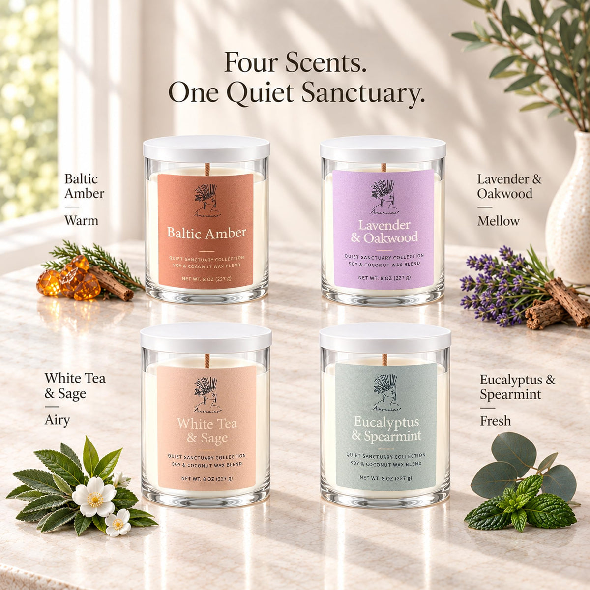 Scented Candles Gift Set, All Occasions Home Spa Gift Box for Relaxation (6 Pack Autumn Glow Collection)