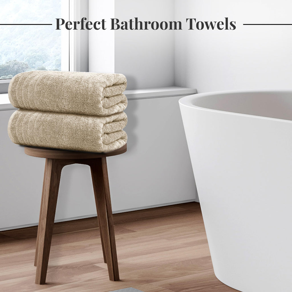 Tens Towels 4 Piece Extra Large Bath Towels 30 x 60 Inches, Dark Grey