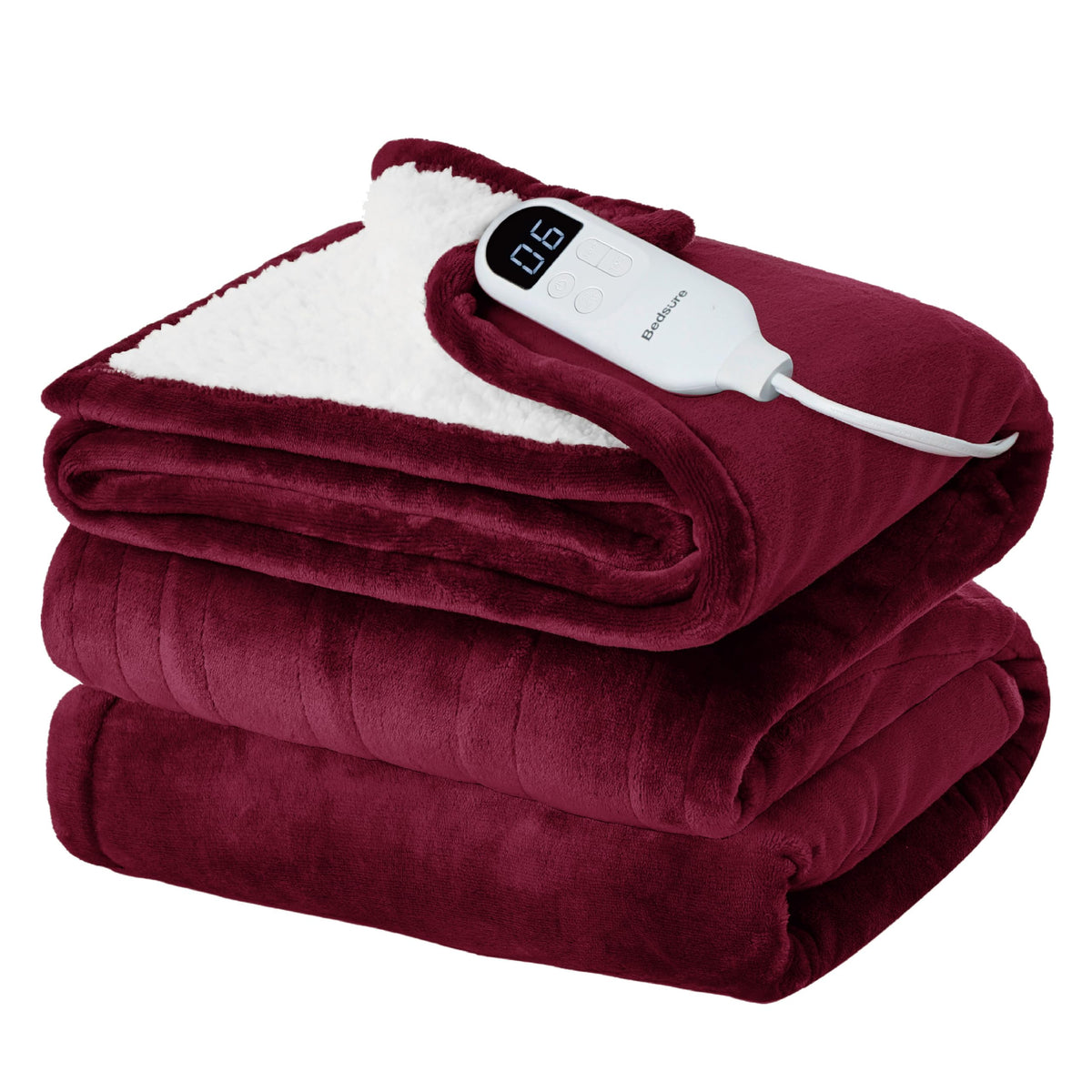 Bedsure Faux Fur Heated Blanket Twin Size, Tie-Dye Electric Blanket, Black