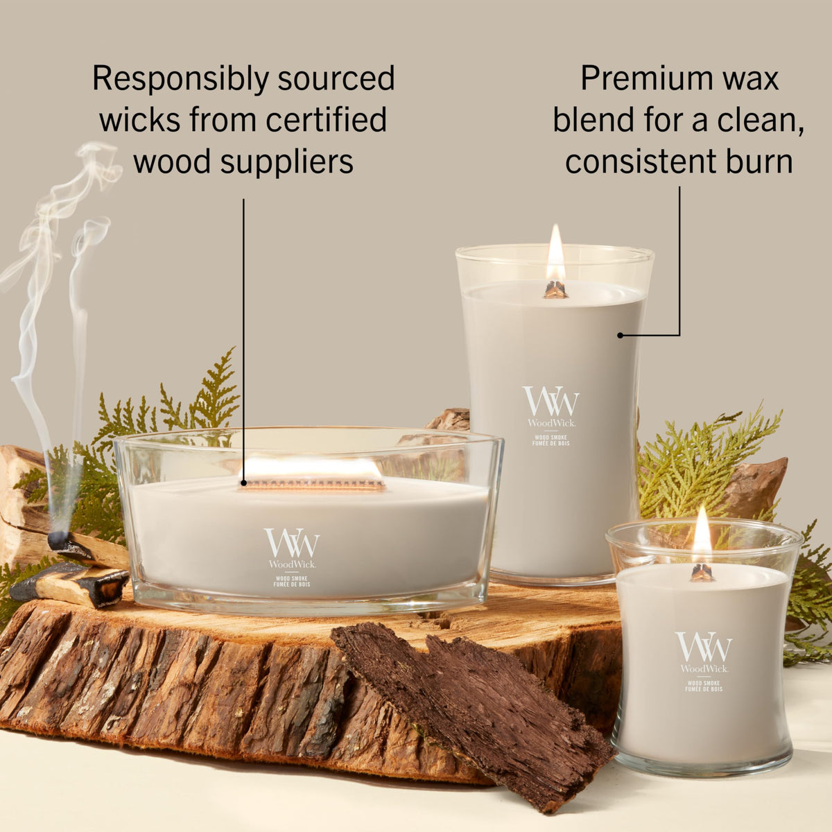 WoodWick Ellipse Scented Candle | Fireside | with Crackling Wick | Burn Time: Up to 50 Hours