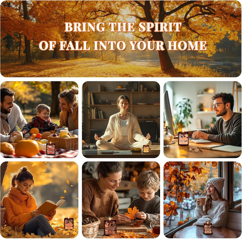 FF FRAGRFLOWING Autumn Candle, 6-Pack Soy Wax Scented Candles