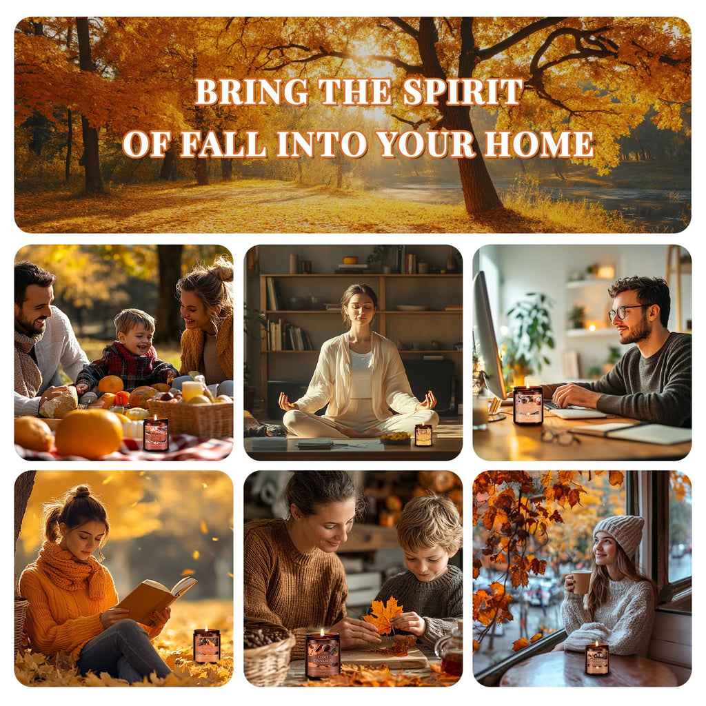 FF FRAGRFLOWING Autumn Candle, 6-Pack Soy Wax Scented Candles