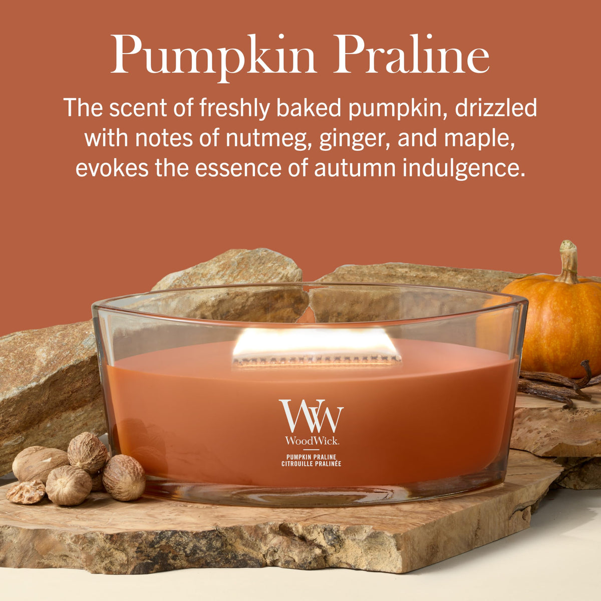WoodWick Ellipse Scented Candle | Fireside | with Crackling Wick | Burn Time: Up to 50 Hours