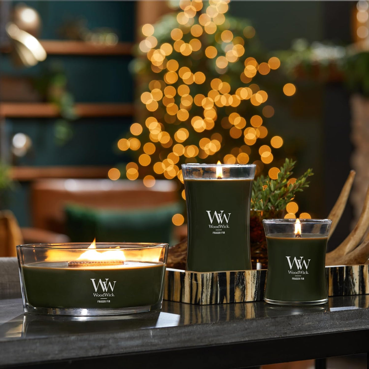 Woodwick Ellipse Scented Candle | Fraser Fir | with Crackling Wick | Burn Time: Up to 50 Hours