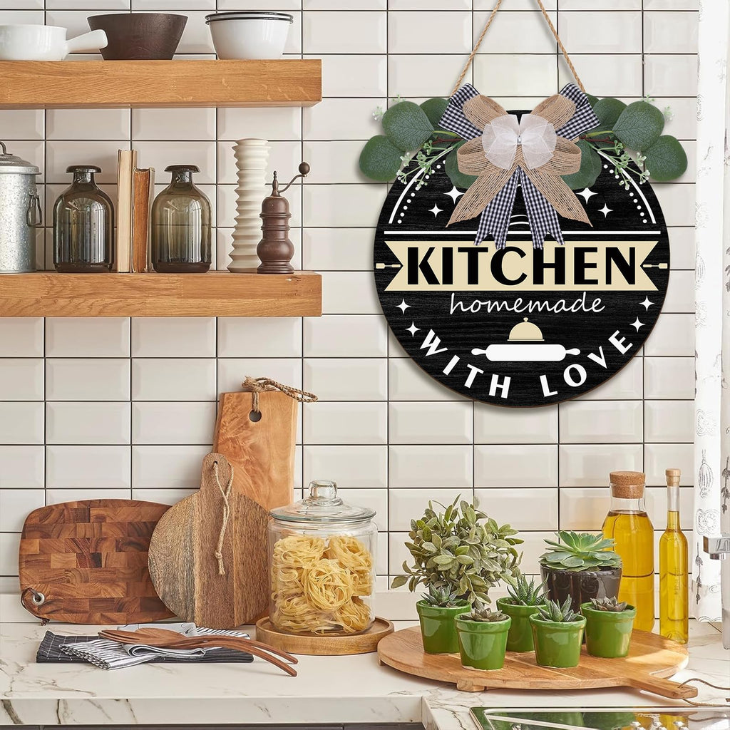 TOARTi Kitchen Hanging Rustic Signs Farmhouse Round Wall Art Home 11.5in