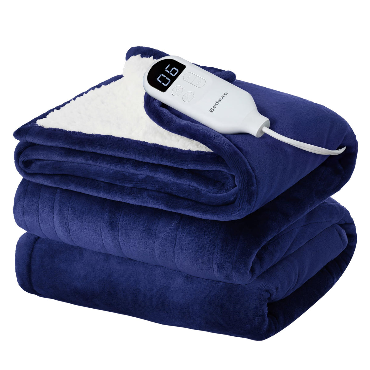 Bedsure Faux Fur Heated Blanket Twin Size, Tie-Dye Electric Blanket, Black