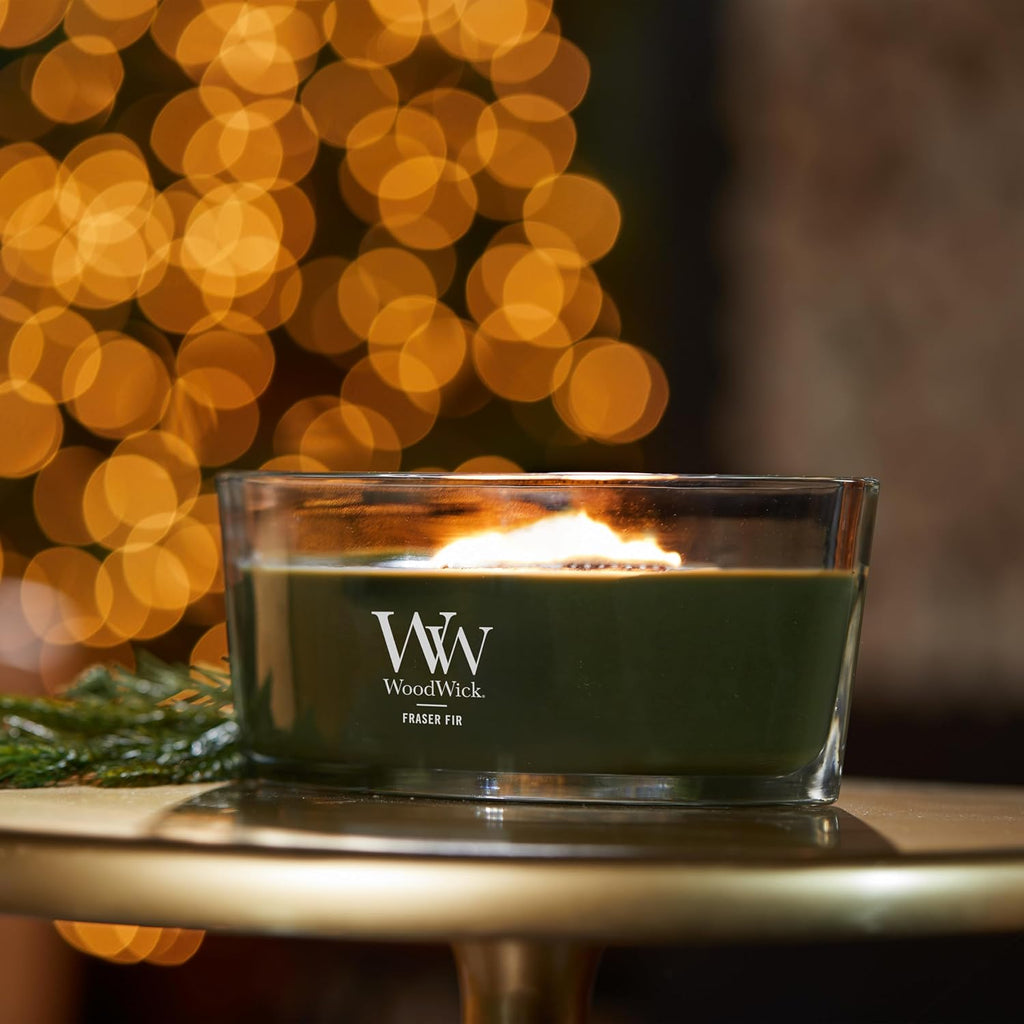 Woodwick Ellipse Scented Candle | Fraser Fir | with Crackling Wick | Burn Time: Up to 50 Hours