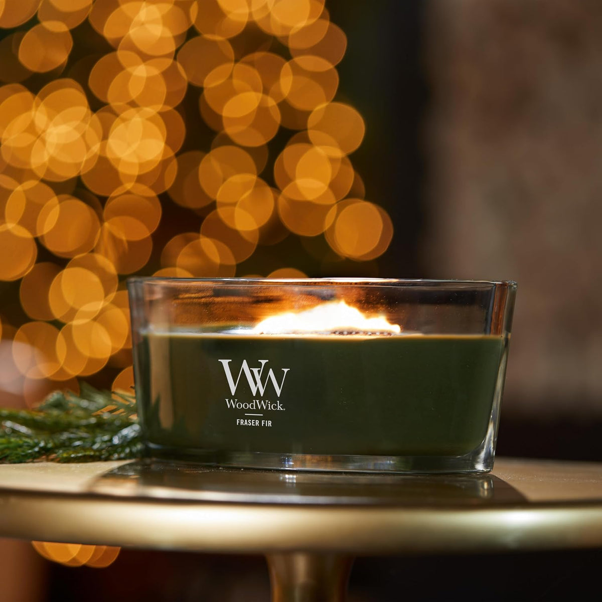 Woodwick Ellipse Scented Candle | Fraser Fir | with Crackling Wick | Burn Time: Up to 50 Hours