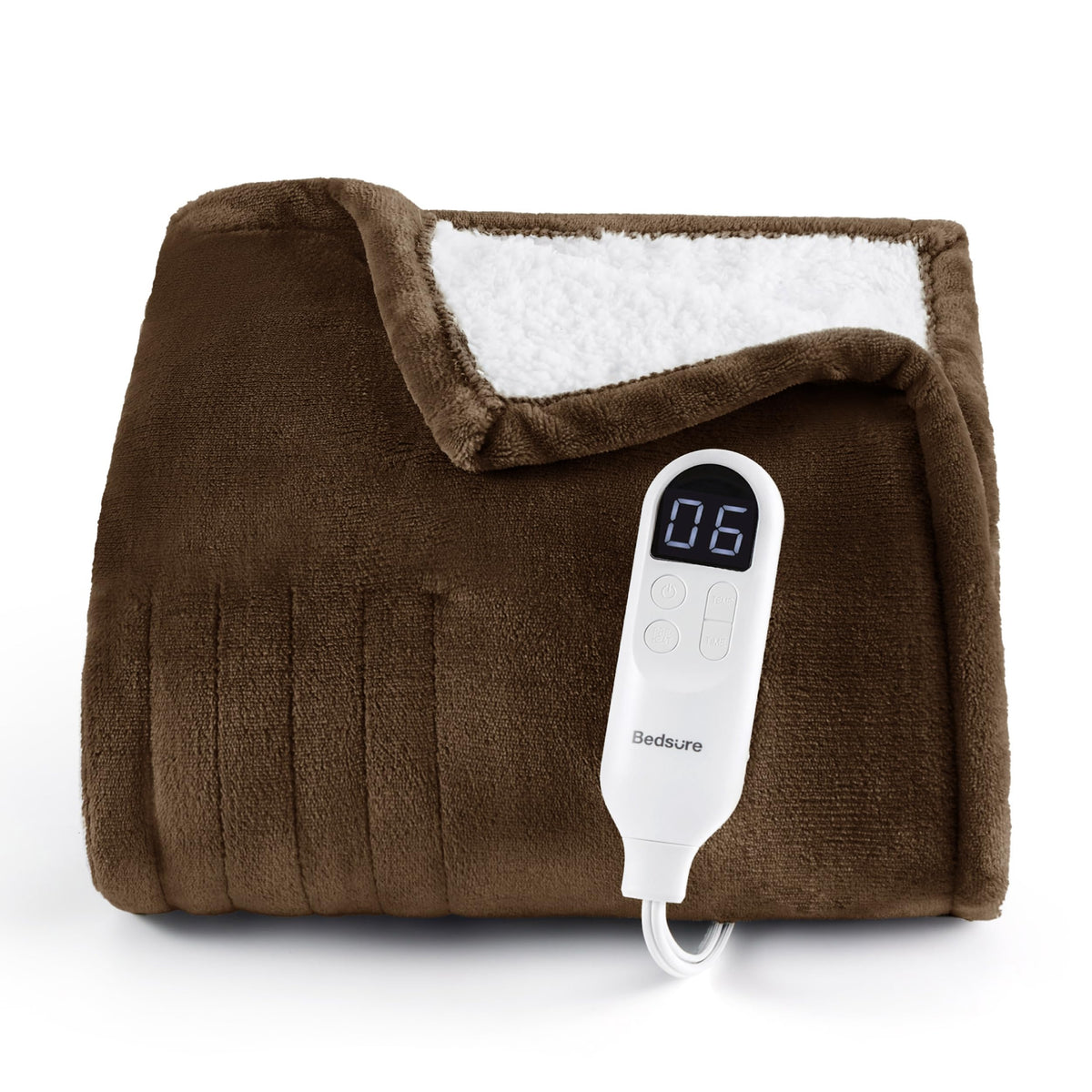 Bedsure Faux Fur Heated Blanket Twin Size, Tie-Dye Electric Blanket, Black