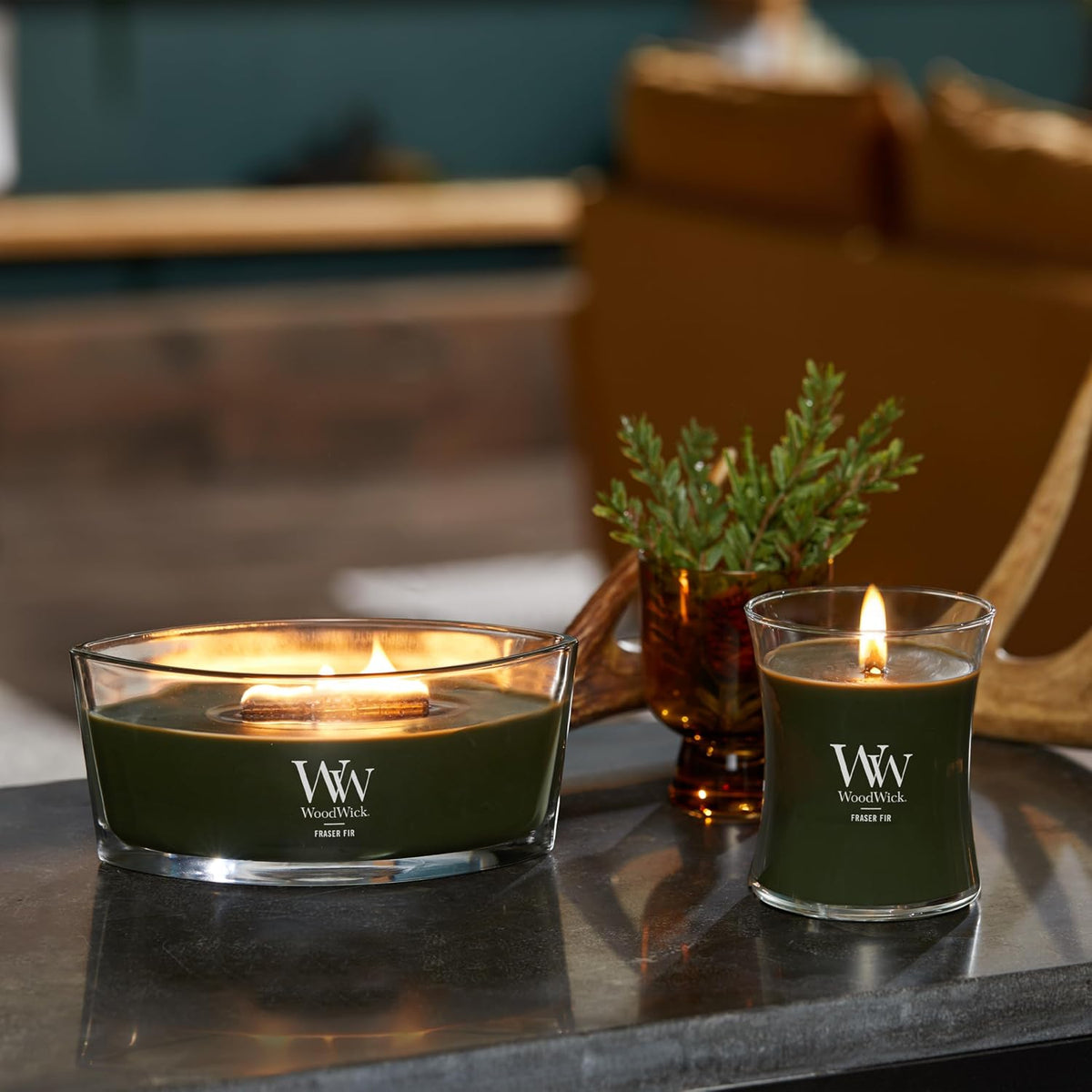Woodwick Ellipse Scented Candle | Fraser Fir | with Crackling Wick | Burn Time: Up to 50 Hours