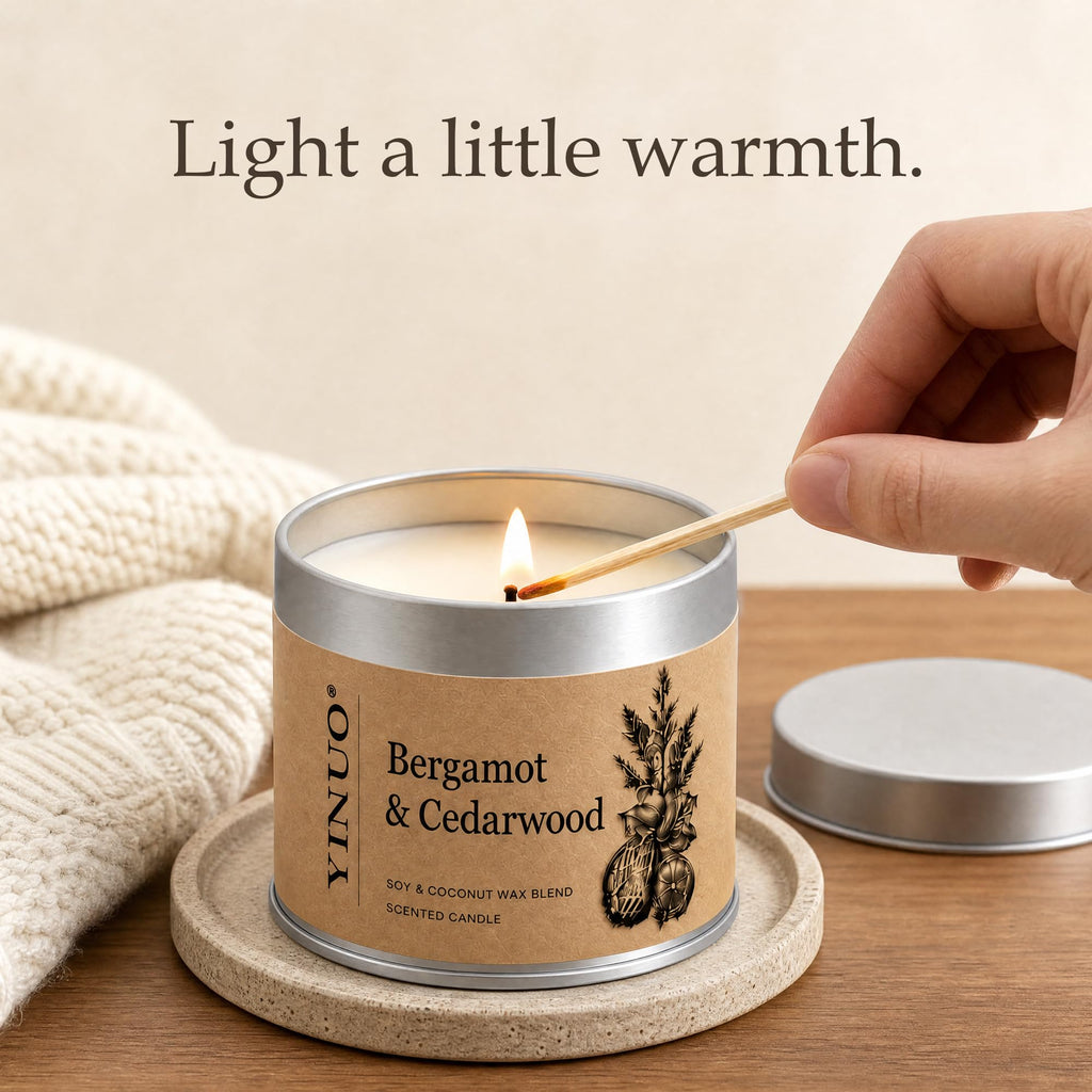 Yinuo Mirror Scented Candles Gift Set for Women, 6x100g Soy Wax, 6 Scents