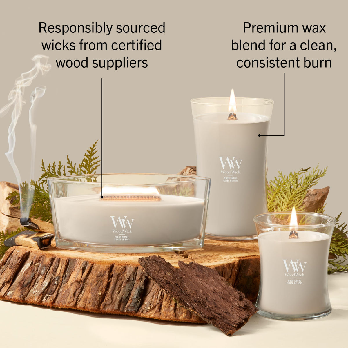 WoodWick Ellipse Scented Candle | Fireside | with Crackling Wick | Burn Time: Up to 50 Hours