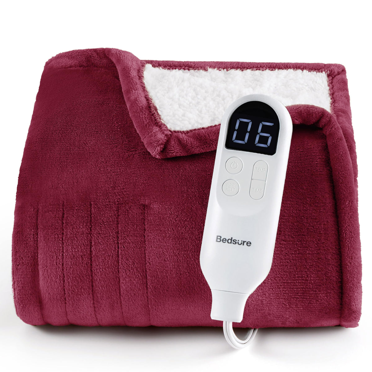 Bedsure Faux Fur Heated Blanket Twin Size, Tie-Dye Electric Blanket, Black