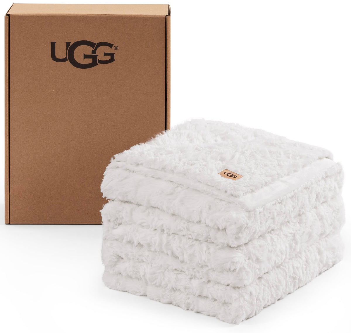 UGG Adalee Throw Blanket for Bed, Faux Fur Blanket, 50" x 70", Brown