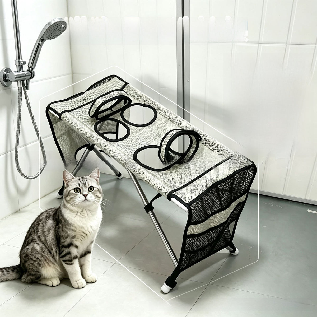 Detachable pet grooming hammock