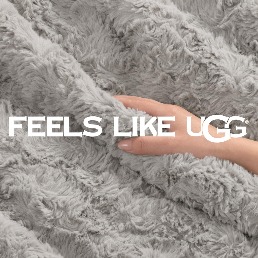 UGG Adalee Throw Blanket for Bed, Faux Fur Blanket, 50" x 70", Brown
