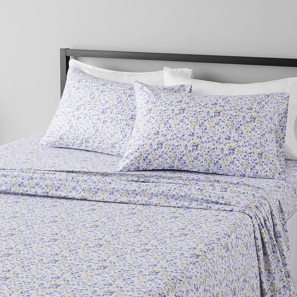 Amazon Basics Lightweight Super Soft Easy Care Wrinkle Free Microfiber 3 Piece Bed Sheet Set with 14-Inch Deep Pockets, Twin, Navy Blue, Solid, Kids, Men & Women Bedding