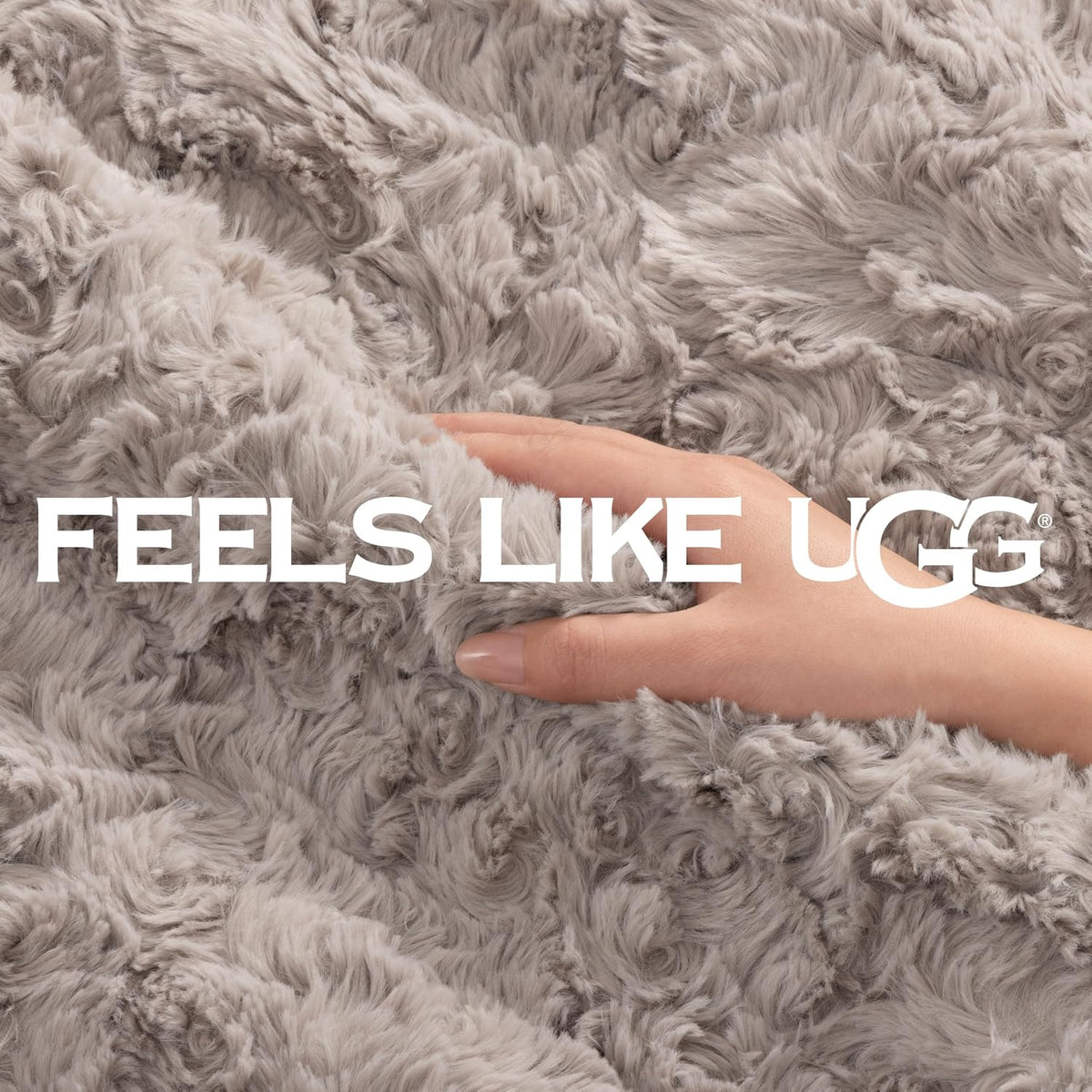 UGG Adalee Throw Blanket for Bed, Faux Fur Blanket, 50" x 70", Brown
