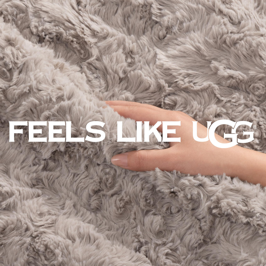 UGG Adalee Throw Blanket for Bed, Faux Fur Blanket, 50" x 70", Brown