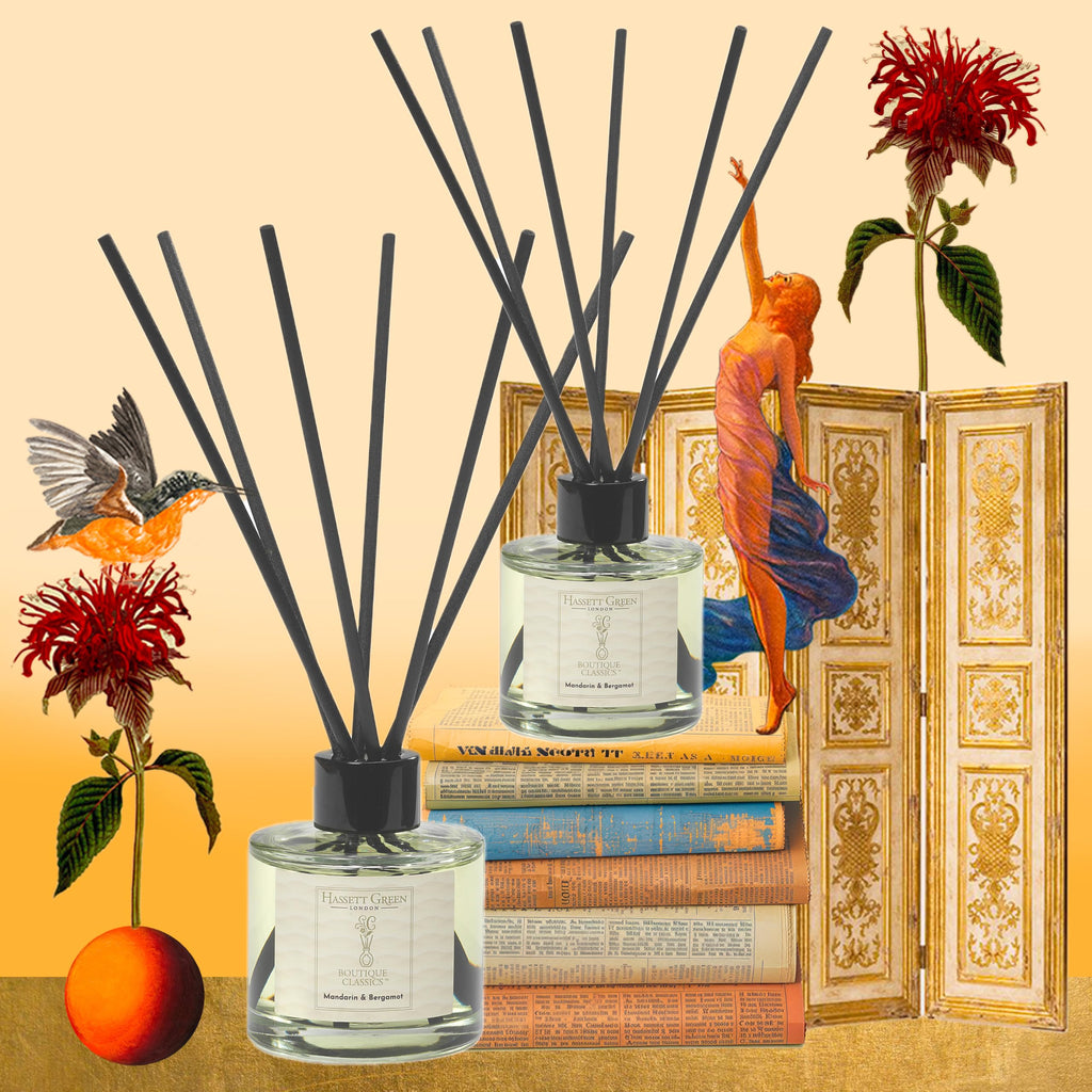 Hassett Green London Boutique Classics Damask Rose & Oud - Reed Diffuser Duo Set - 2 x 125ml - Reduced Packaging