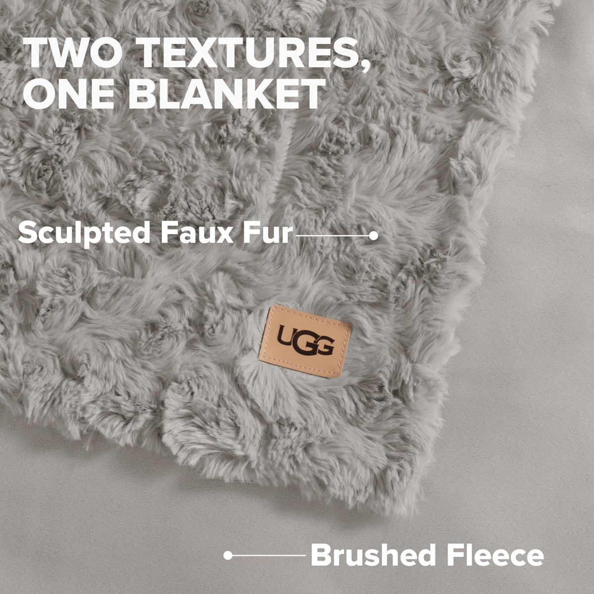 UGG Adalee Throw Blanket for Bed, Faux Fur Blanket, 50" x 70", Brown