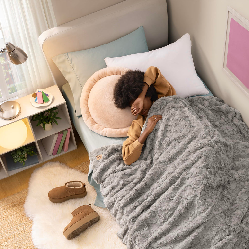 UGG Adalee Throw Blanket for Bed, Faux Fur Blanket, 50" x 70", Brown