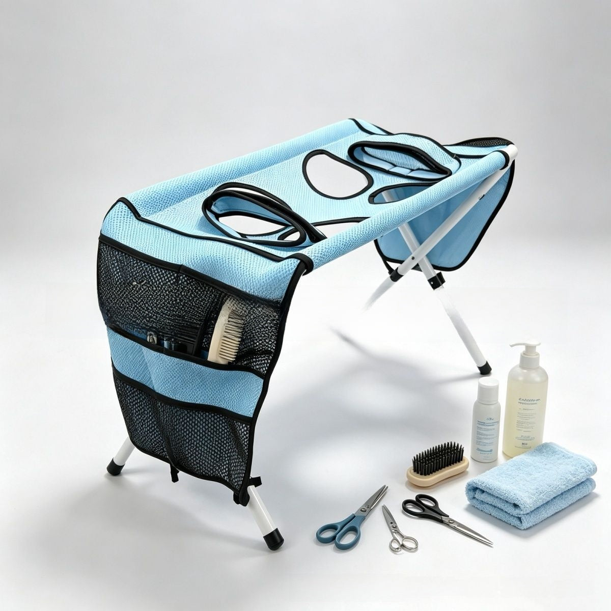 Detachable pet grooming hammock