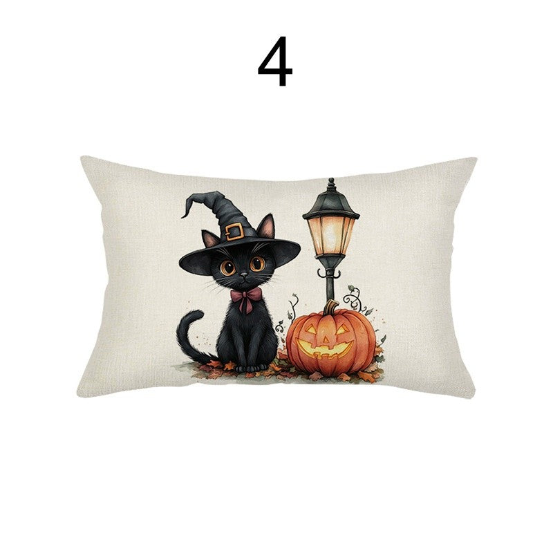 UK Rectangular Halloween Cushion Cover Pillow Case Soft Sofa Home Decor 20x12"