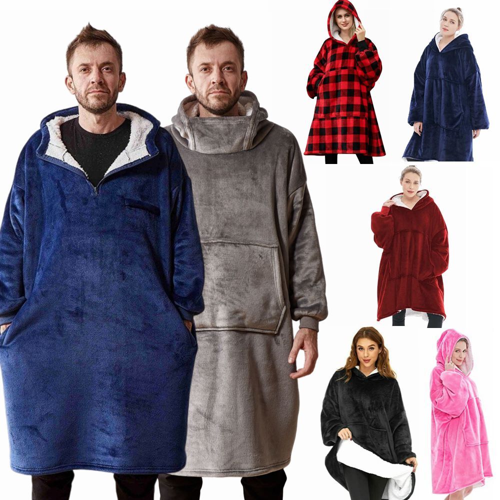 Adult Super Soft Fleece Hooded Snuggle Blanket Hoodie Warm Hoodie Nightwear Gift
