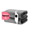 LIVIVO Heated Electric Over Blanket Grey Micro Fleece Throw 160x130cm