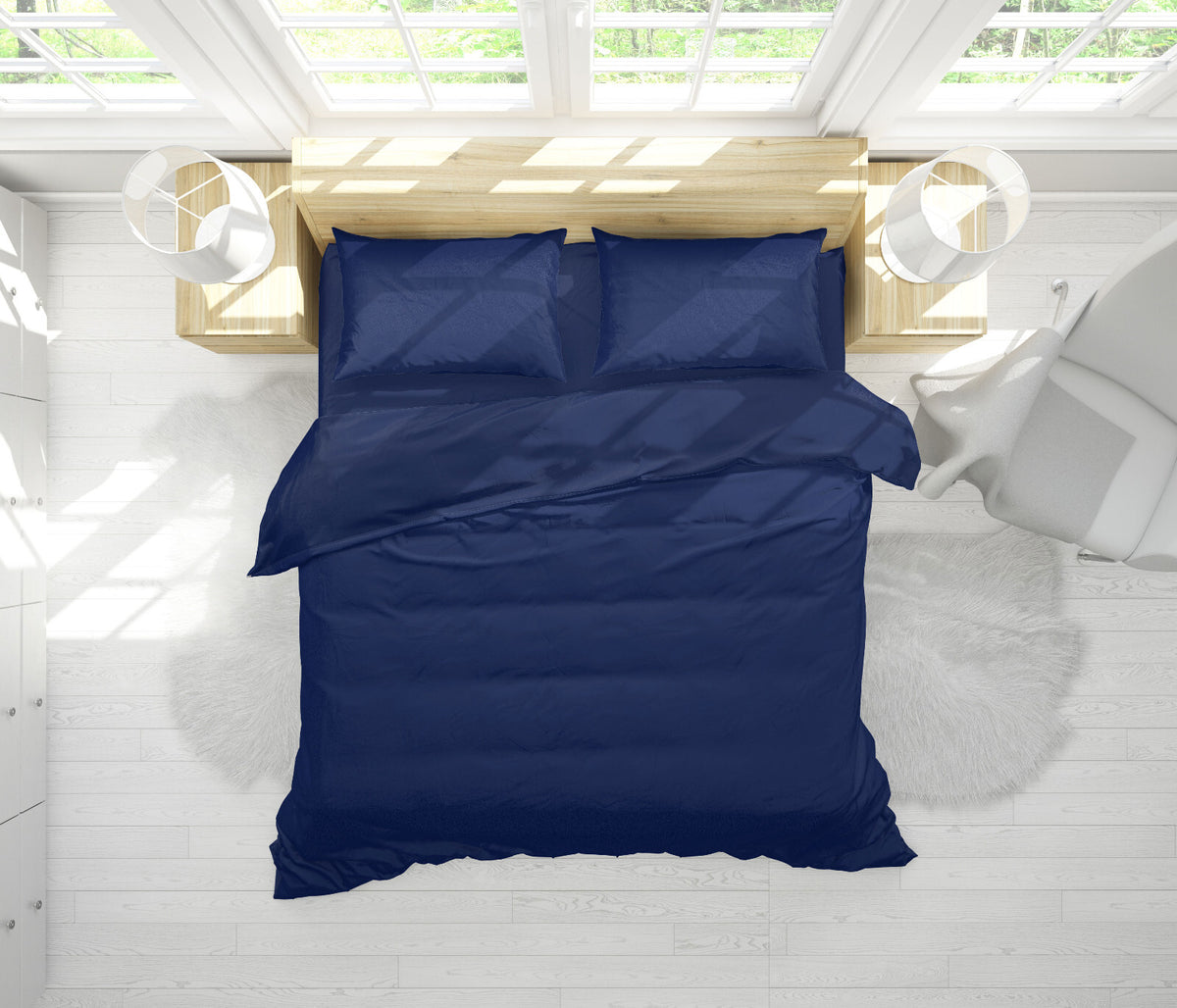 Duvet Quilt Cover 200TC Egyptian Cotton 3PC Bedding Set Single Double King Super