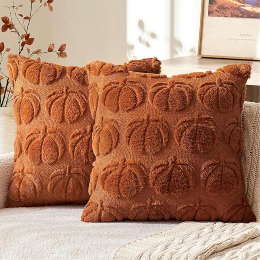 Halloween Pumpkin Cushion Cover  45x45cm Soft Embroidered Sofa Bed Pillow Case
