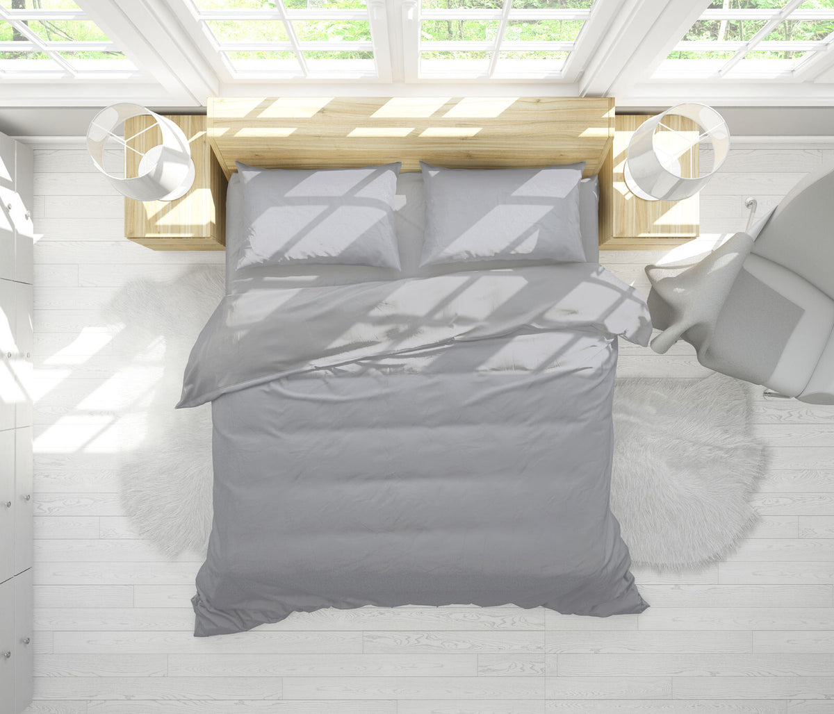 Duvet Quilt Cover 200TC Egyptian Cotton 3PC Bedding Set Single Double King Super