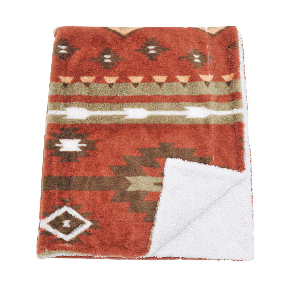 Southwest Sherpa Fleece Throw Blanket – Ultra Soft Reversible & Cozy Plush Gifts