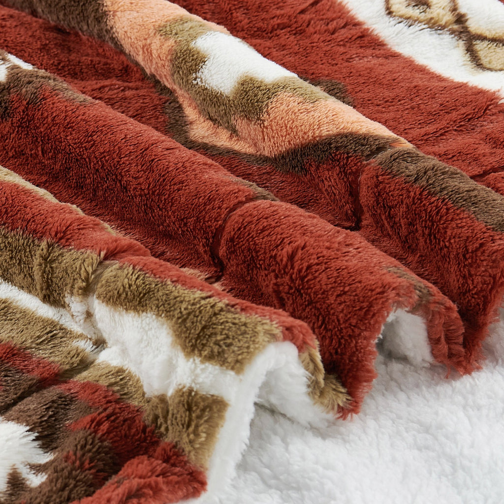 Southwest Sherpa Fleece Throw Blanket – Ultra Soft Reversible & Cozy Plush Gifts