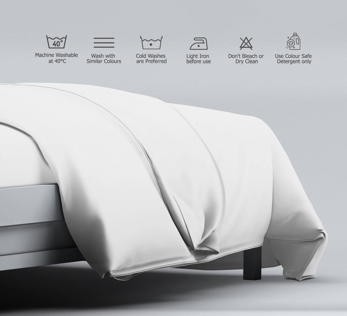Duvet Quilt Cover 200TC Egyptian Cotton 3PC Bedding Set Single Double King Super
